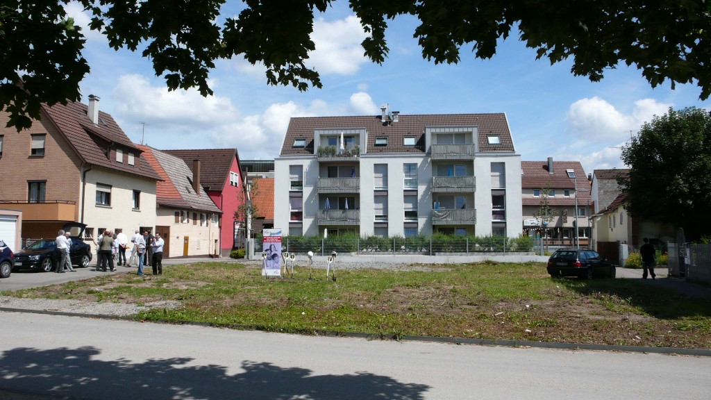 Spatenstich BBG Eisgässle Ansicht Grundstück So sieht das Grundstück vom See aus - im Hintergrund die Klaffensteinstraße 14